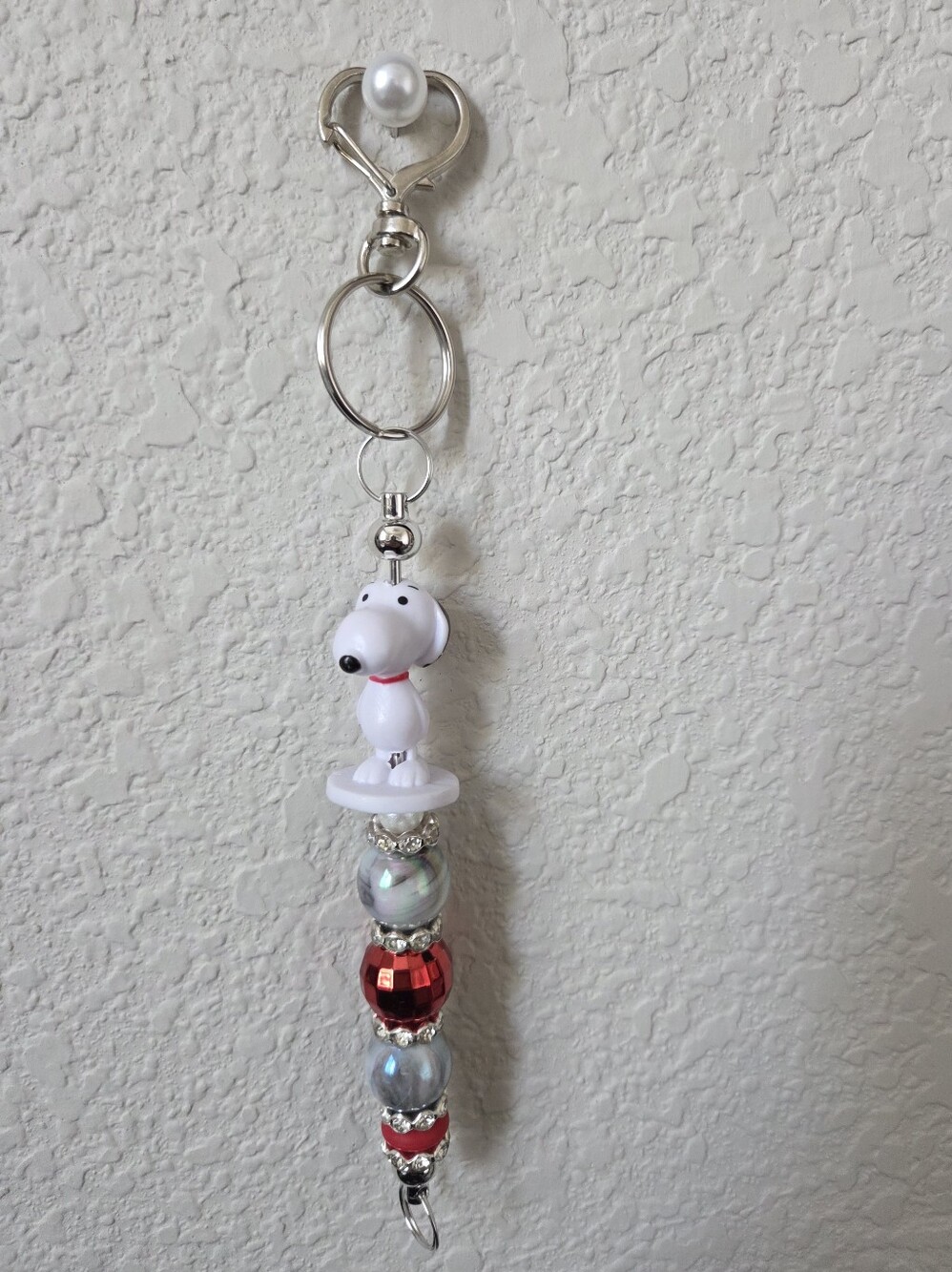 Snoopy Beaded Keychain Clip